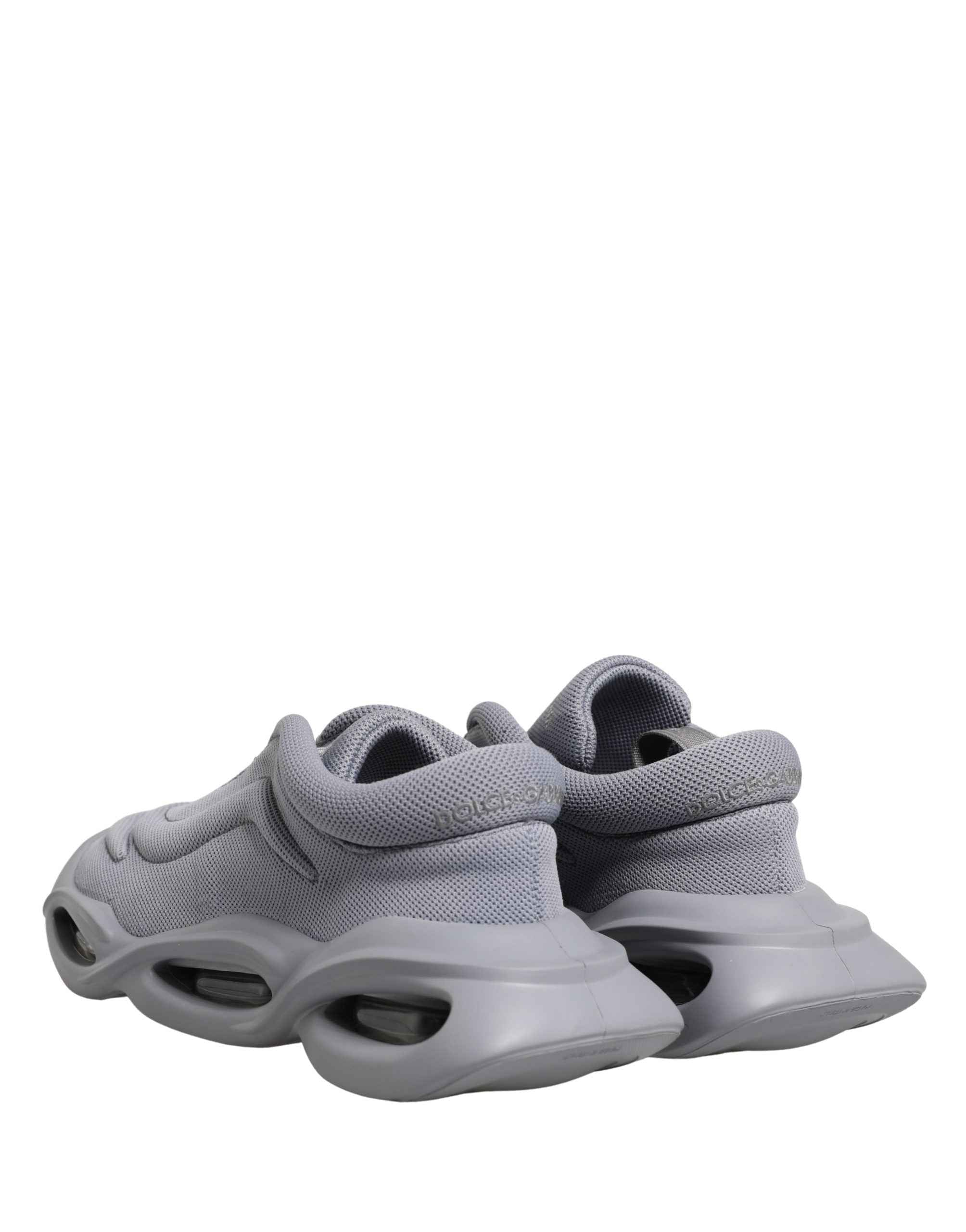 Dolce & Gabbana Gray Slip On Wave Low Top Sneakers