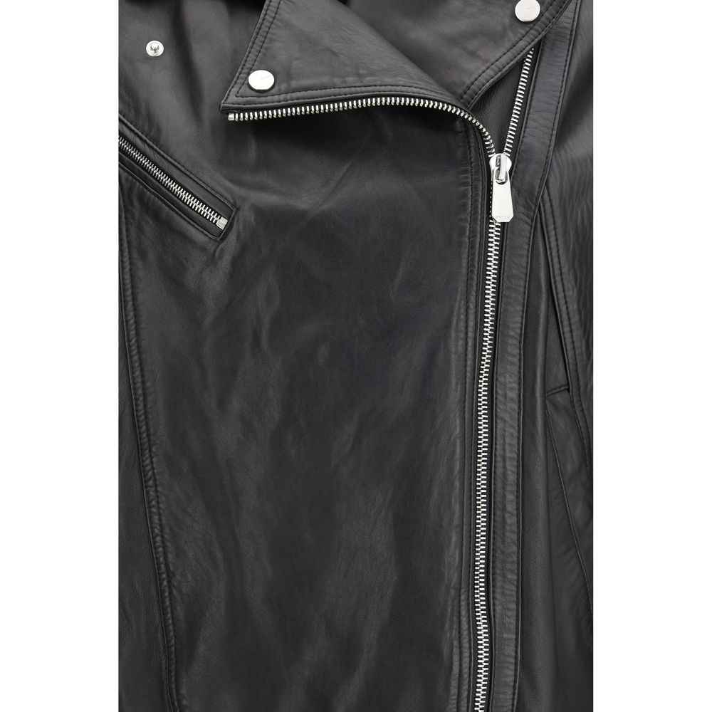 PINKO Black Lambskin Leather Jacket