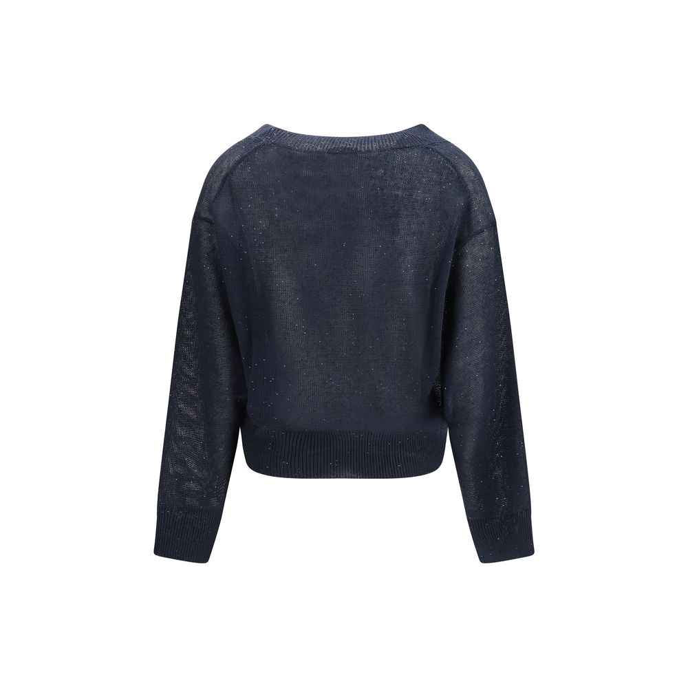 Brunello Cucinelli Blue Linen T-Shirt