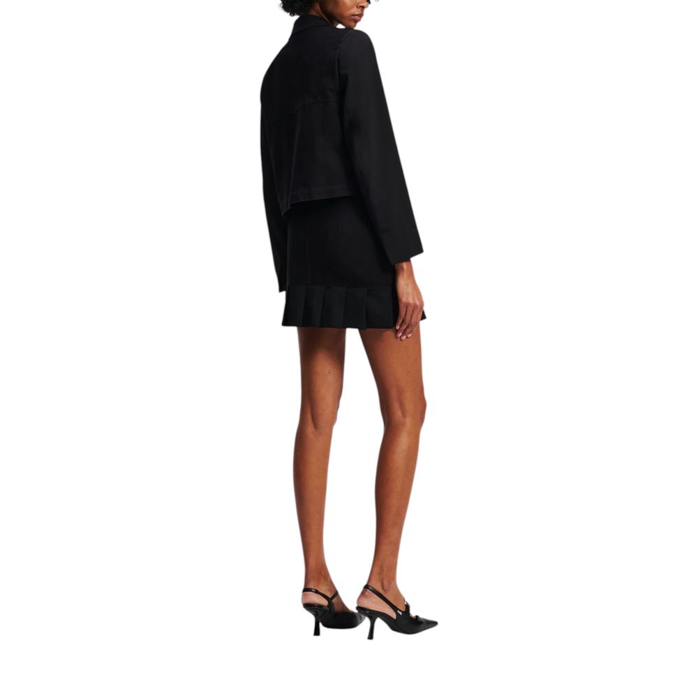 Karl Lagerfeld Black Cotton Mini Skirt
