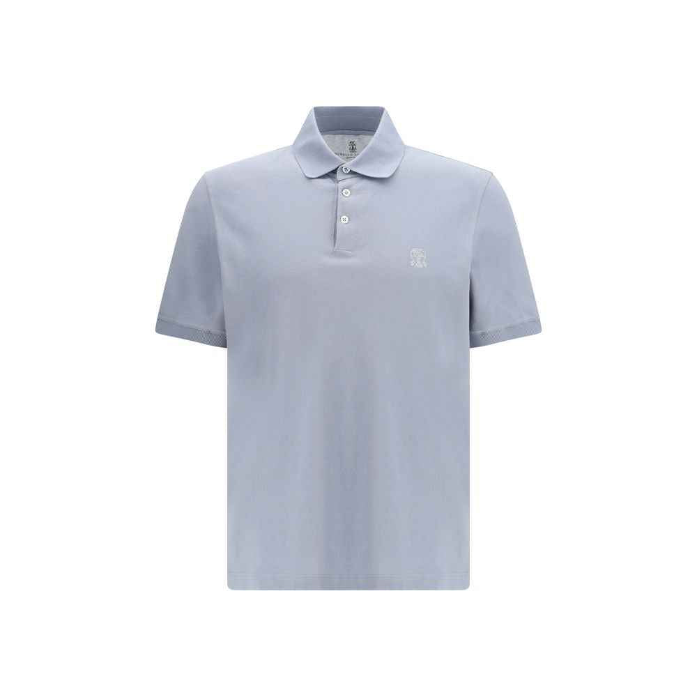 Brunello Cucinelli Blue Cotton Polo Shirt