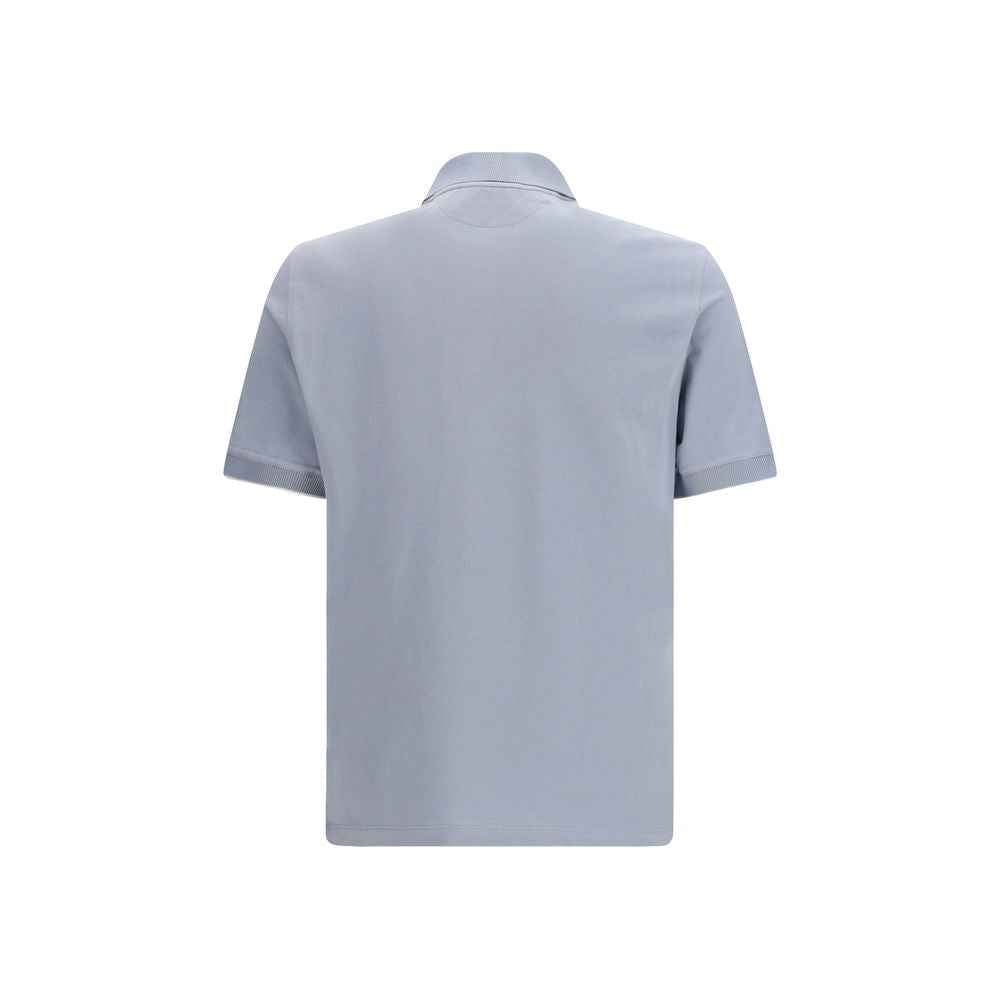 Brunello Cucinelli Blue Cotton Polo Shirt