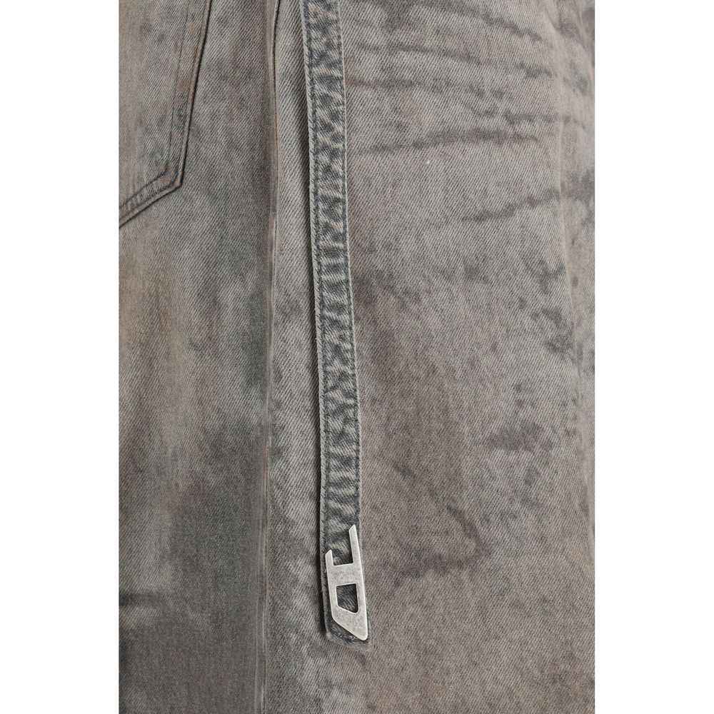 Diesel Gray Lyocell Midi Skirt