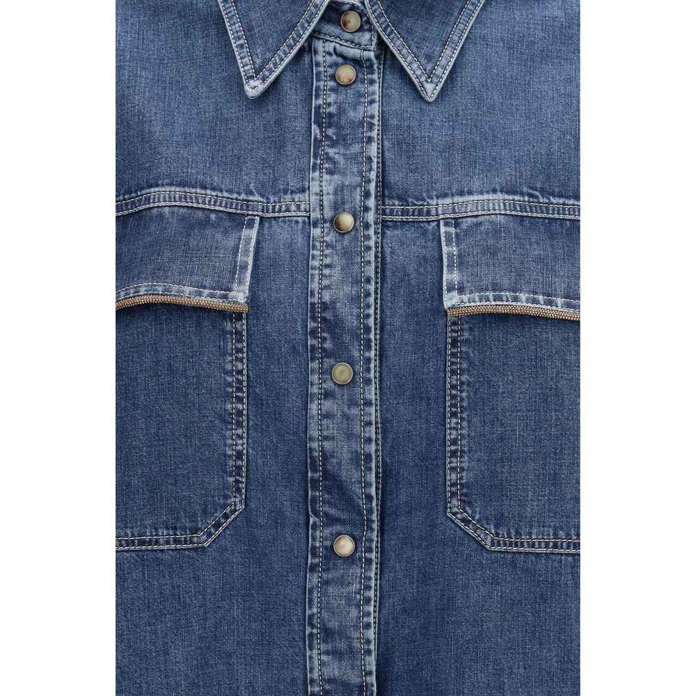 Brunello Cucinelli Blue Denim Shirt