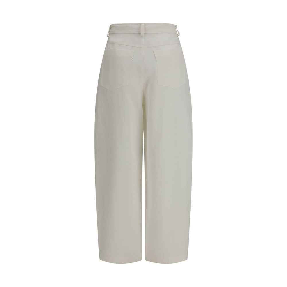 Brunello Cucinelli Beige Silk Casual Pants