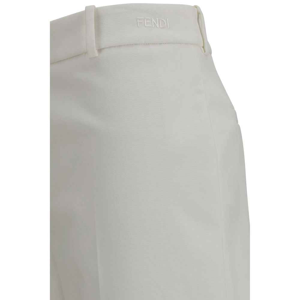 Fendi White Cotton Pants