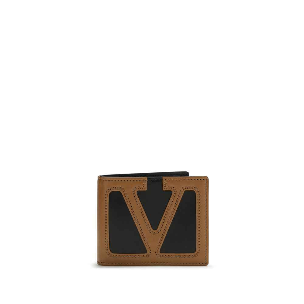 Valentino Garavani Black Calf Leather Bos Taurus Wallet