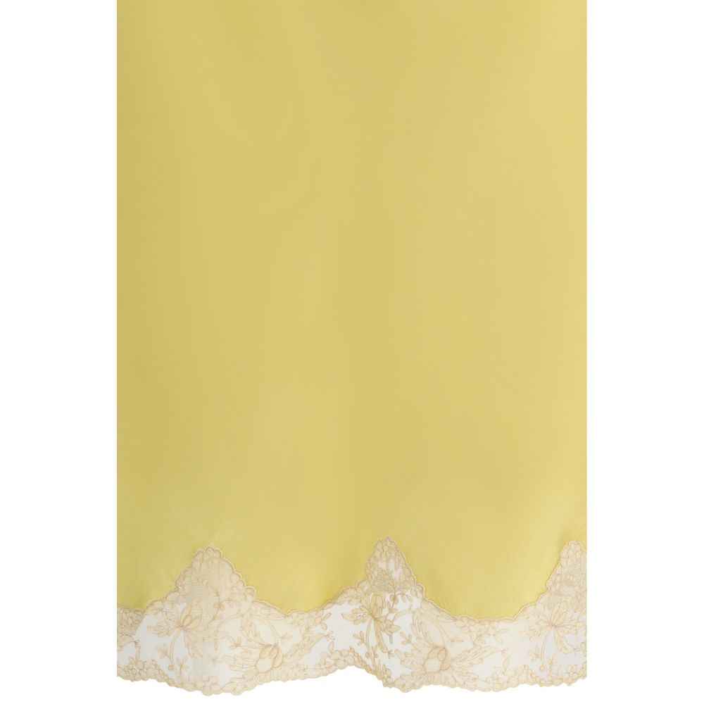 Saint Laurent Bicolor Silk Midi Skirt