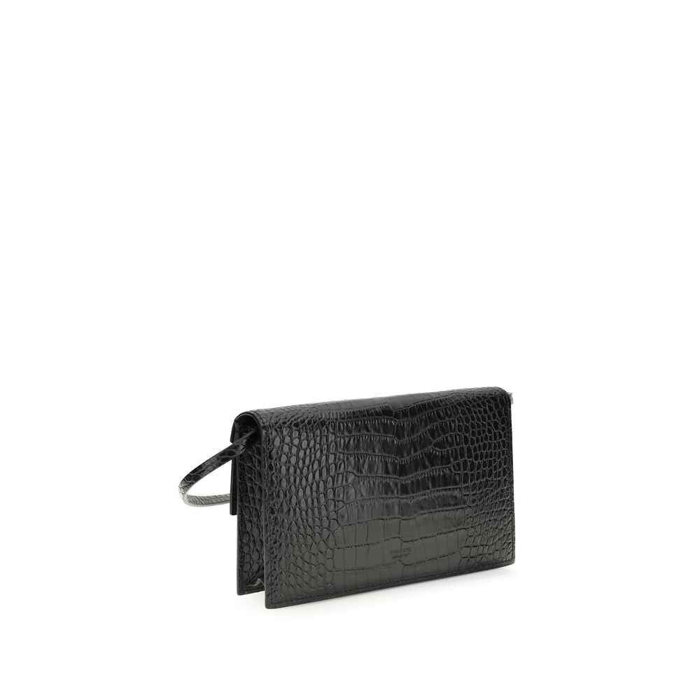 Tom Ford Black Calf Leather Bos Taurus Shoulder Bag