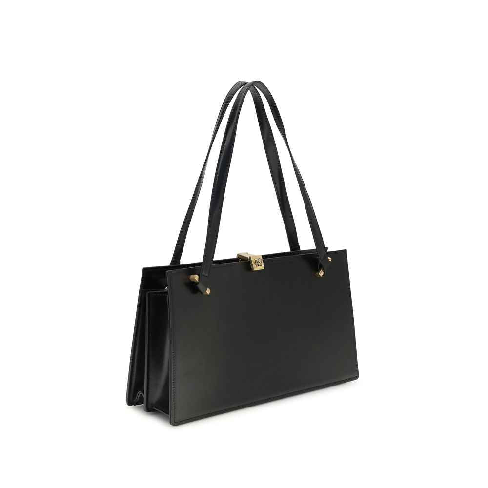 Versace Black Calf Leather Bos Taurus Shoulder Bag
