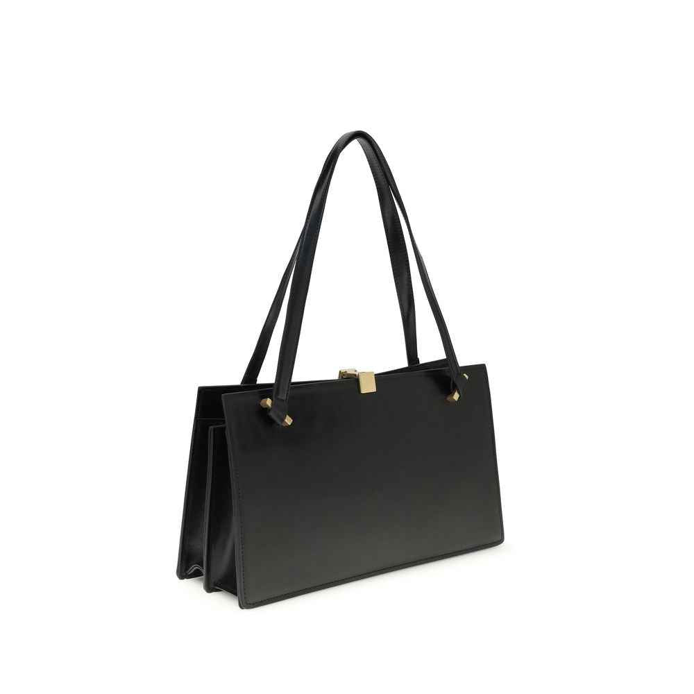 Versace Black Calf Leather Bos Taurus Shoulder Bag