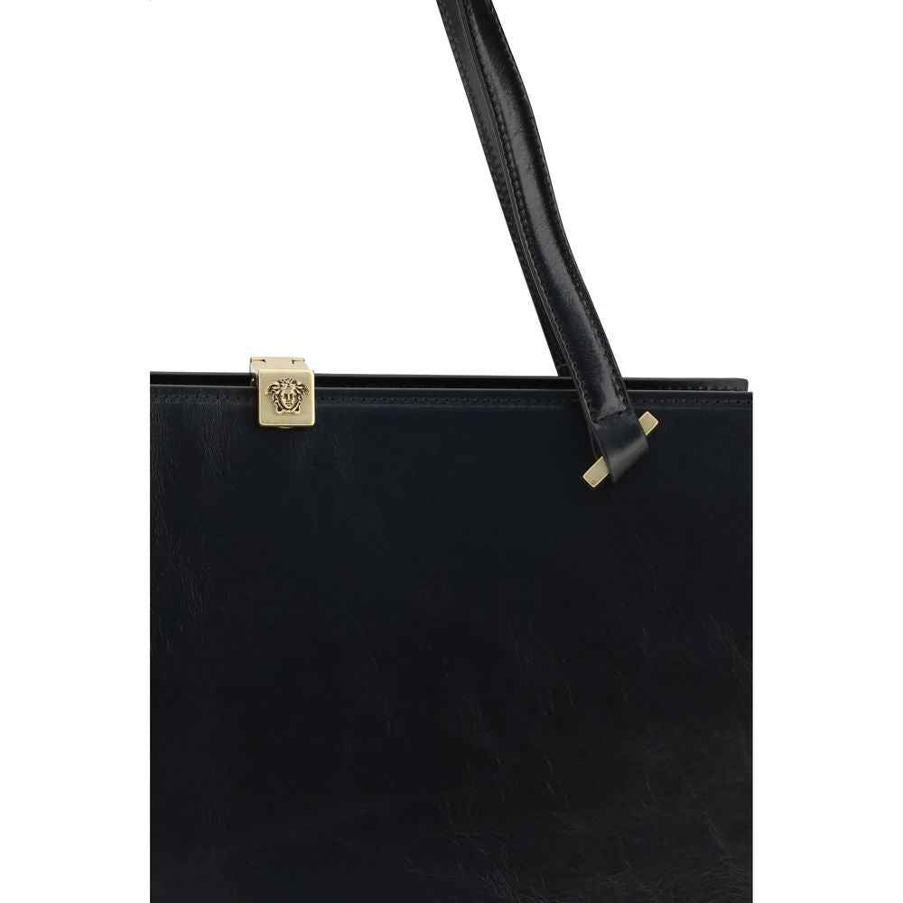 Versace Black Calf Leather Bos Taurus Shoulder Bag