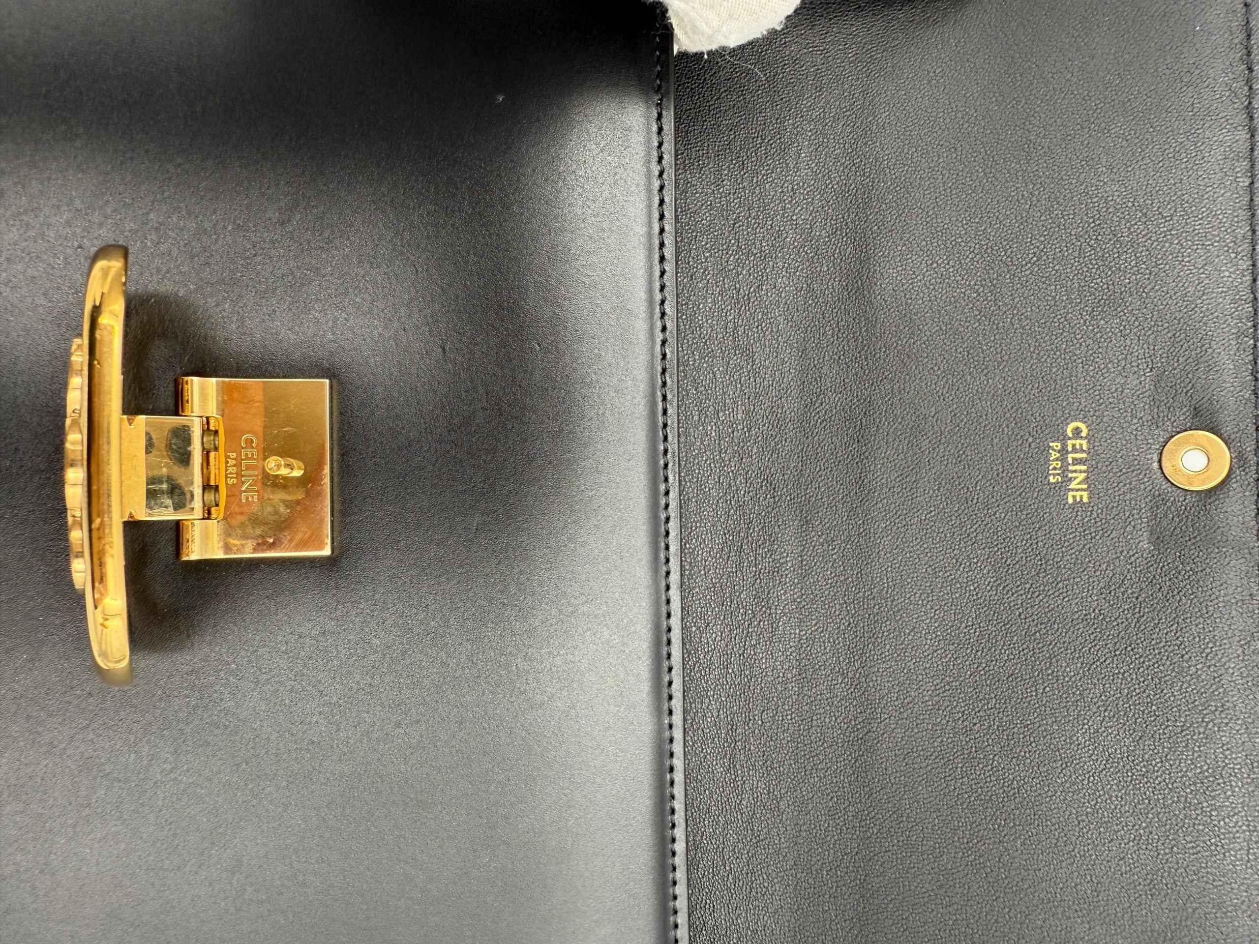 Celine CELINE TRIOMPHE Black Clutch