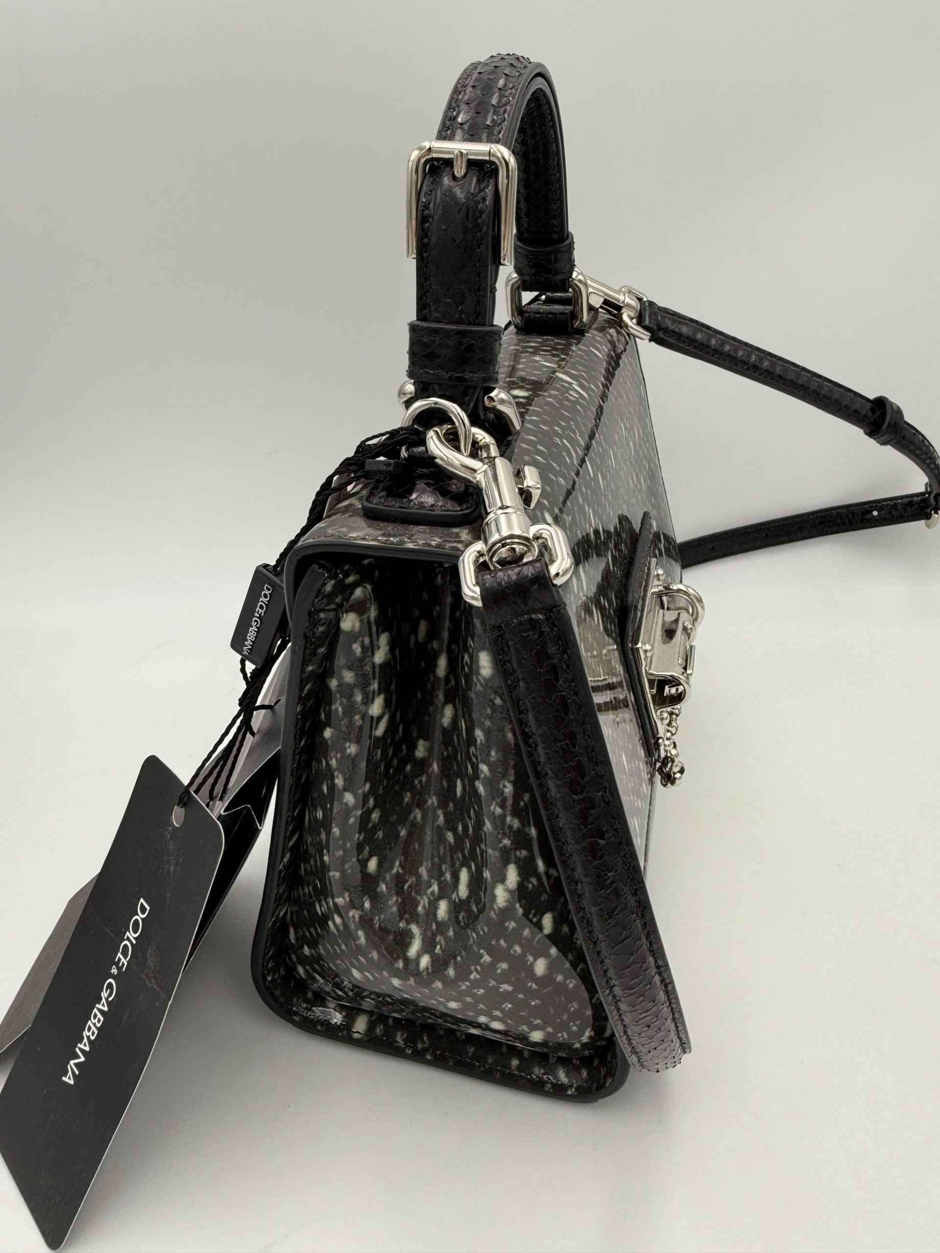 Dolce & Gabbana DOLCE & GABBANA Monica Python and Patent Handbag