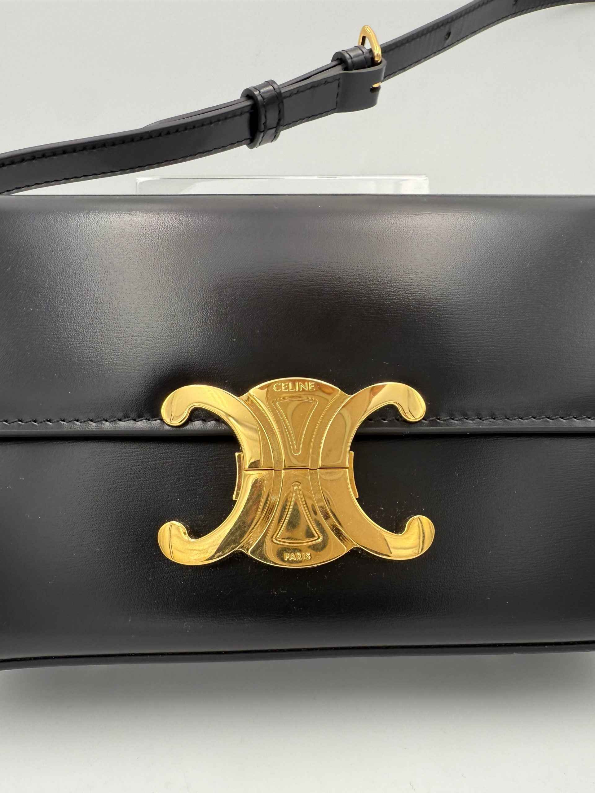 Celine CELINE CLAUDE TRIOMPHE Black Handbag