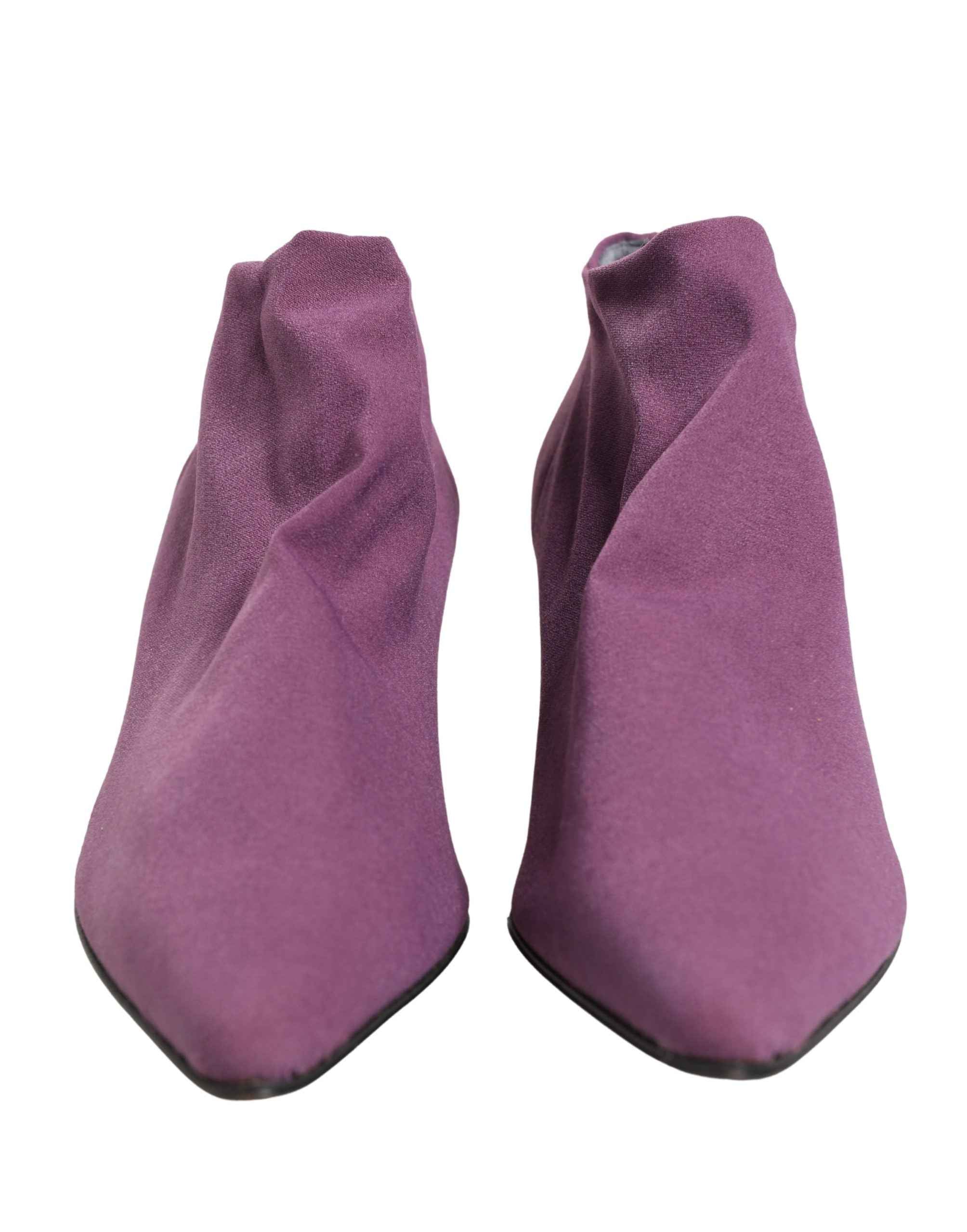 Dolce & Gabbana Shoes Purple Suede Ankle Boots Shoes
