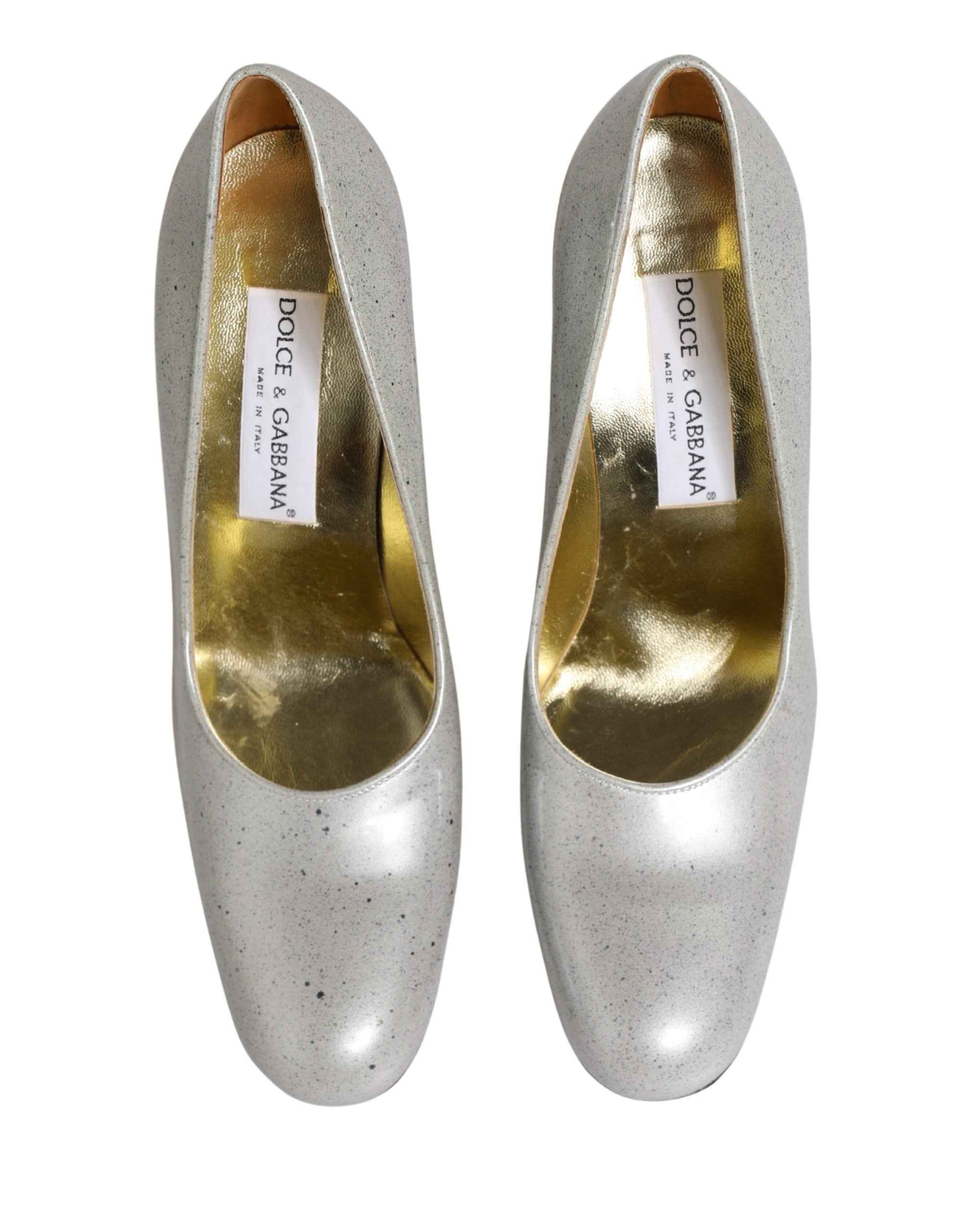 Dolce & Gabbana White Leather High Heels Women Pumps Shoes