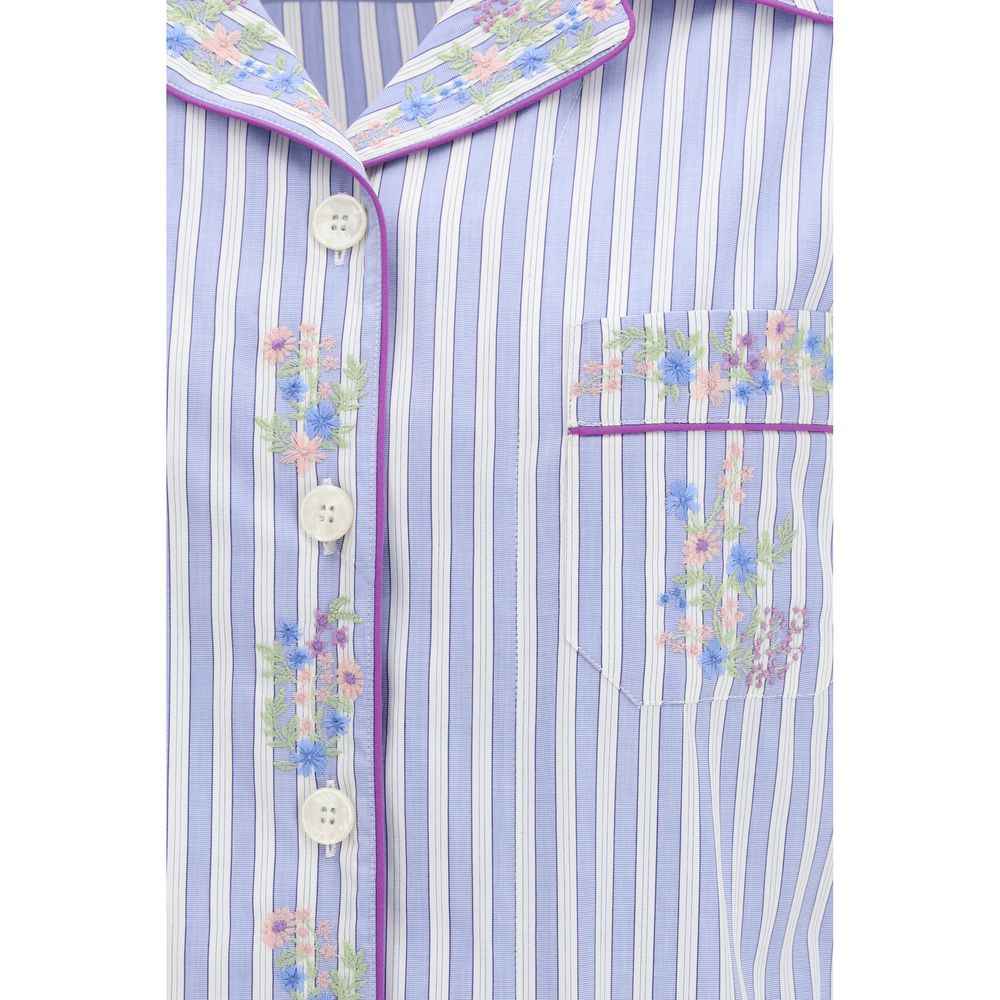 Dolce & Gabbana Blue Cotton Shortsleeve Shirt