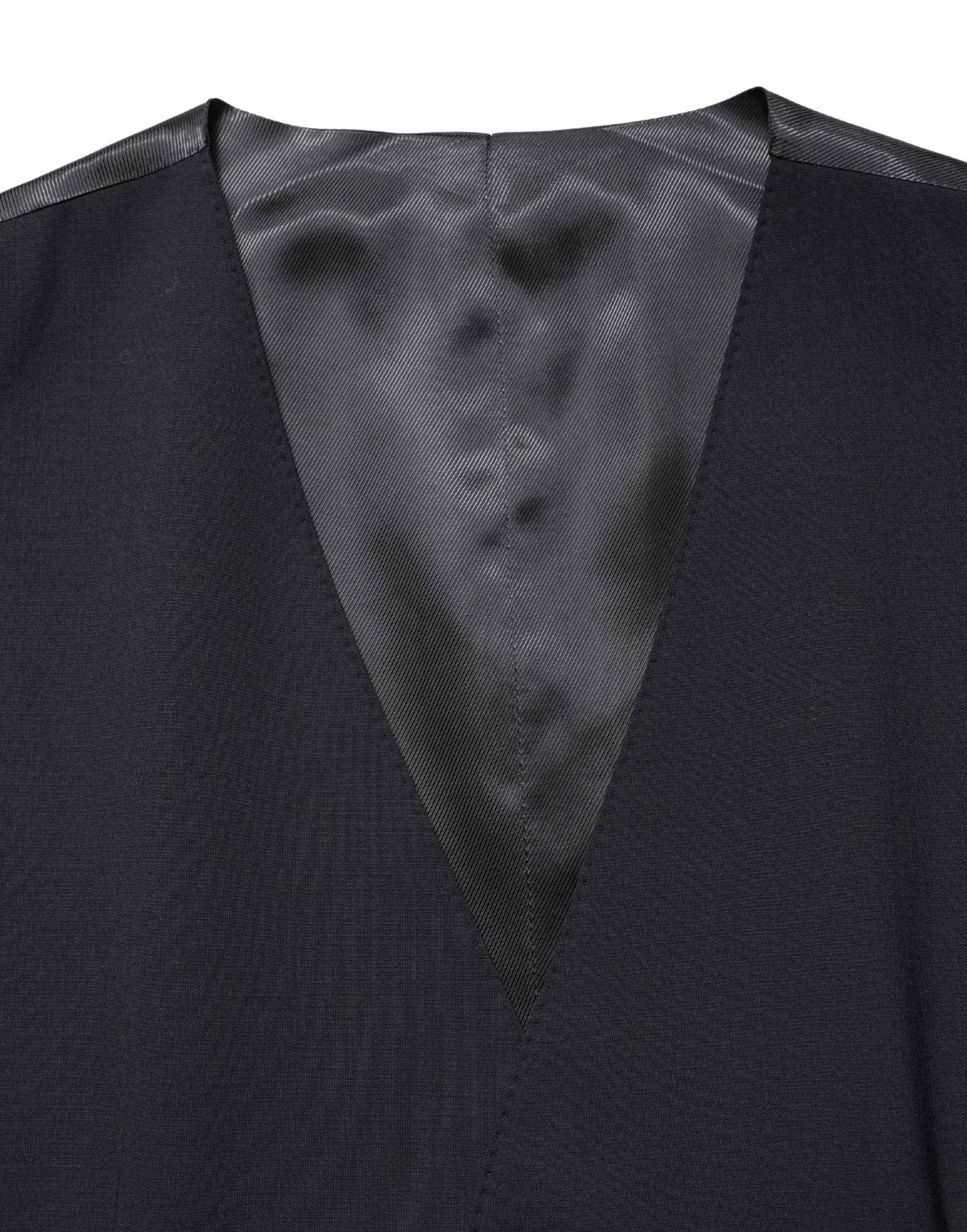 Dolce & Gabbana Black Wool Single Breasted Waistcoat Vest