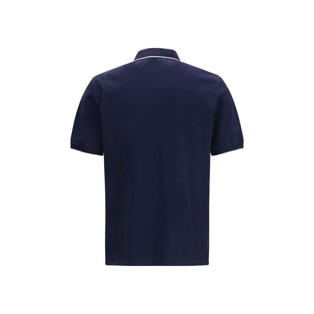 Brunello Cucinelli Blue Cotton Polo Shirt