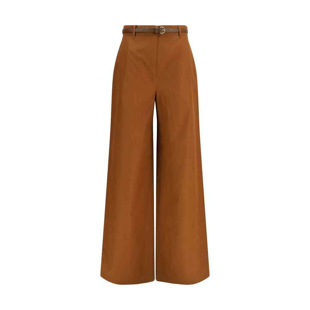Max Mara Brown Cotton Casual Pants