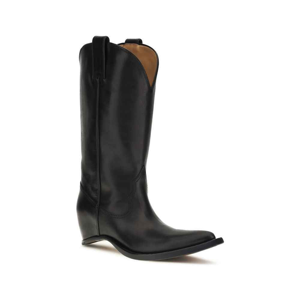Maison Margiela Black Calf Leather Bos Taurus Ankle Boots