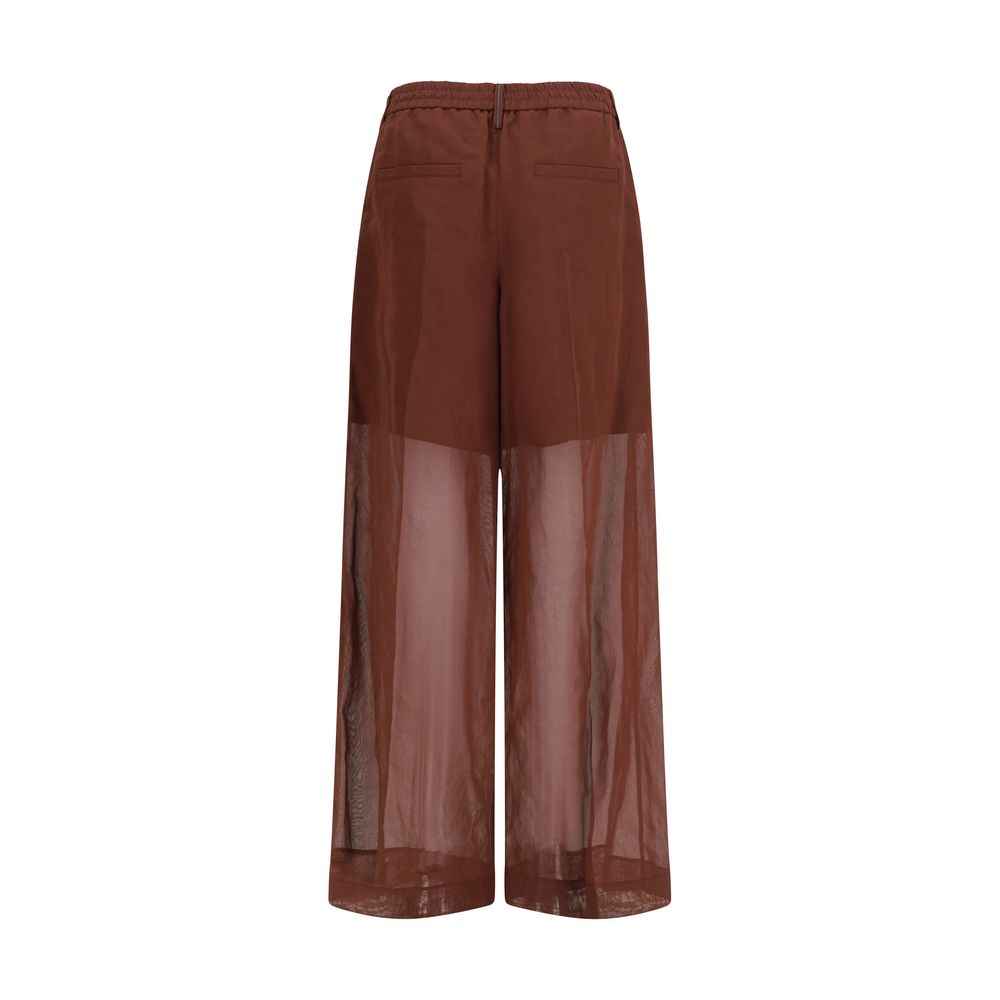 Brunello Cucinelli Brown Cotton Casual Pants