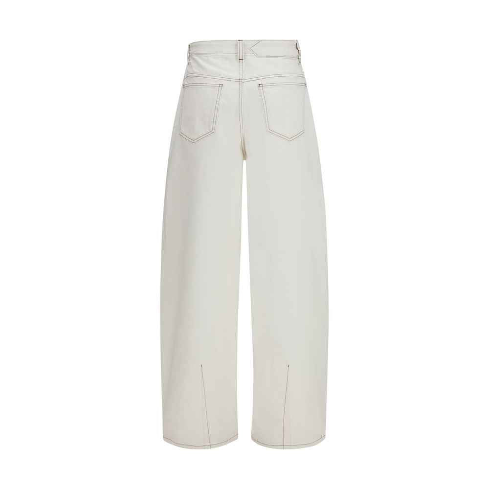 Jacquemus White Cotton High-Waisted Jean