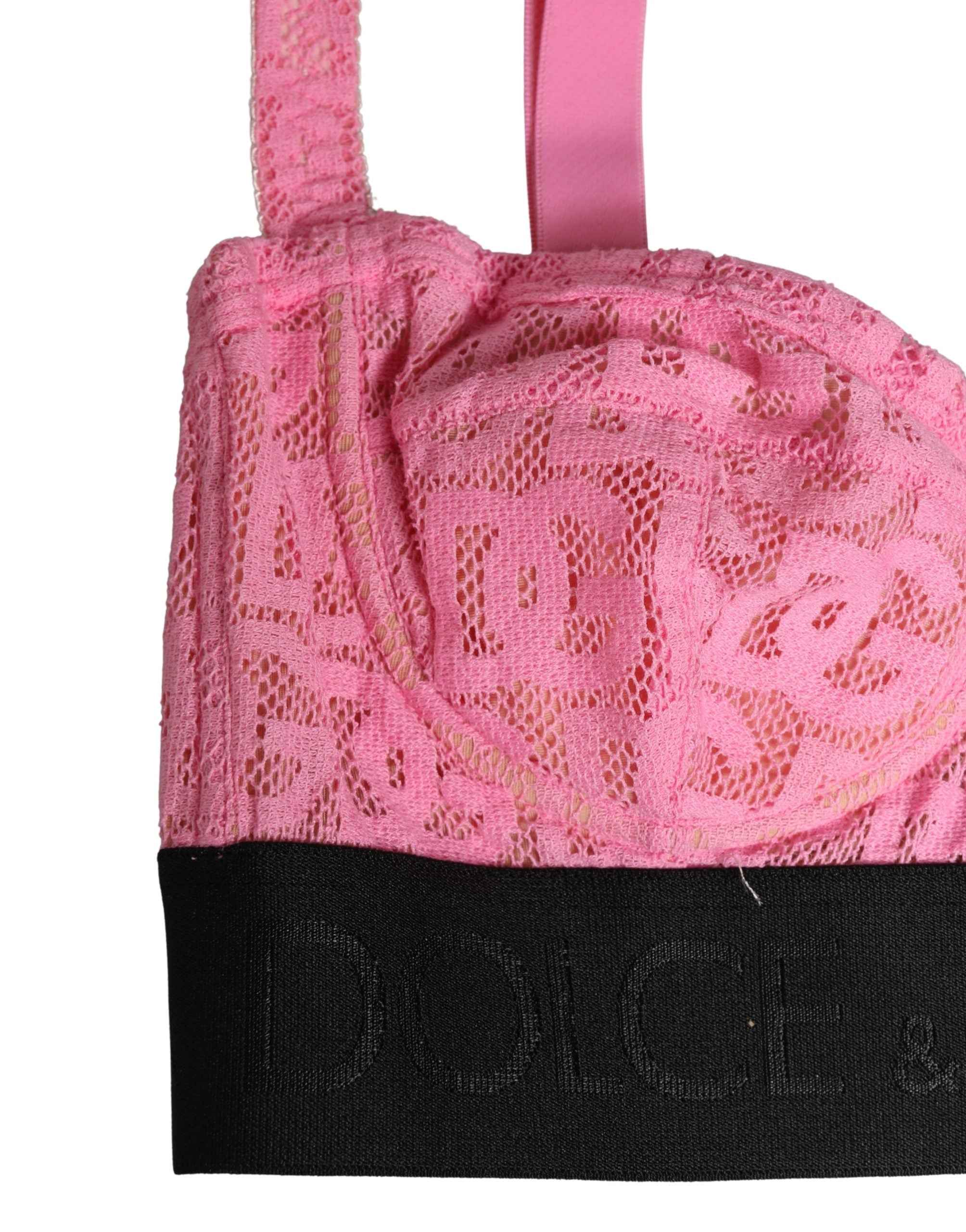 Dolce & Gabbana Pink Semi-Pad Underwire Balconette Bra Underwear