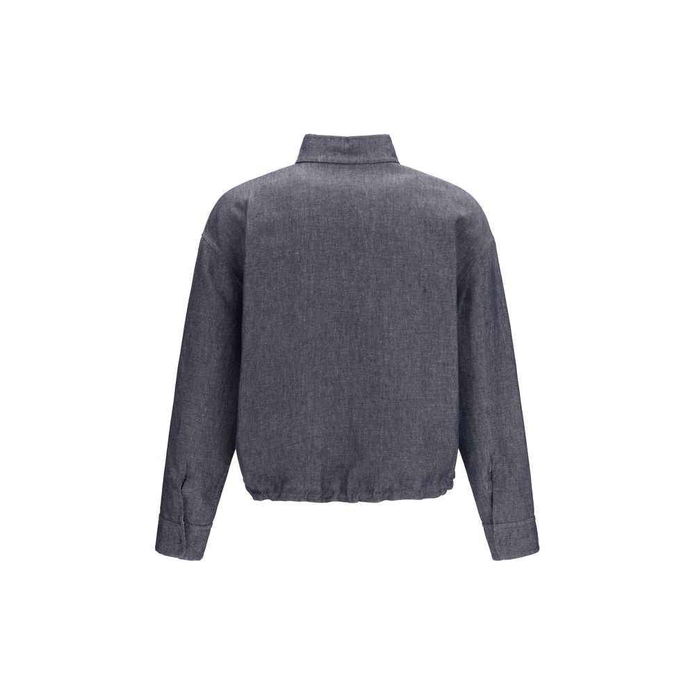 Fendi Blue Linen Denim Jacket