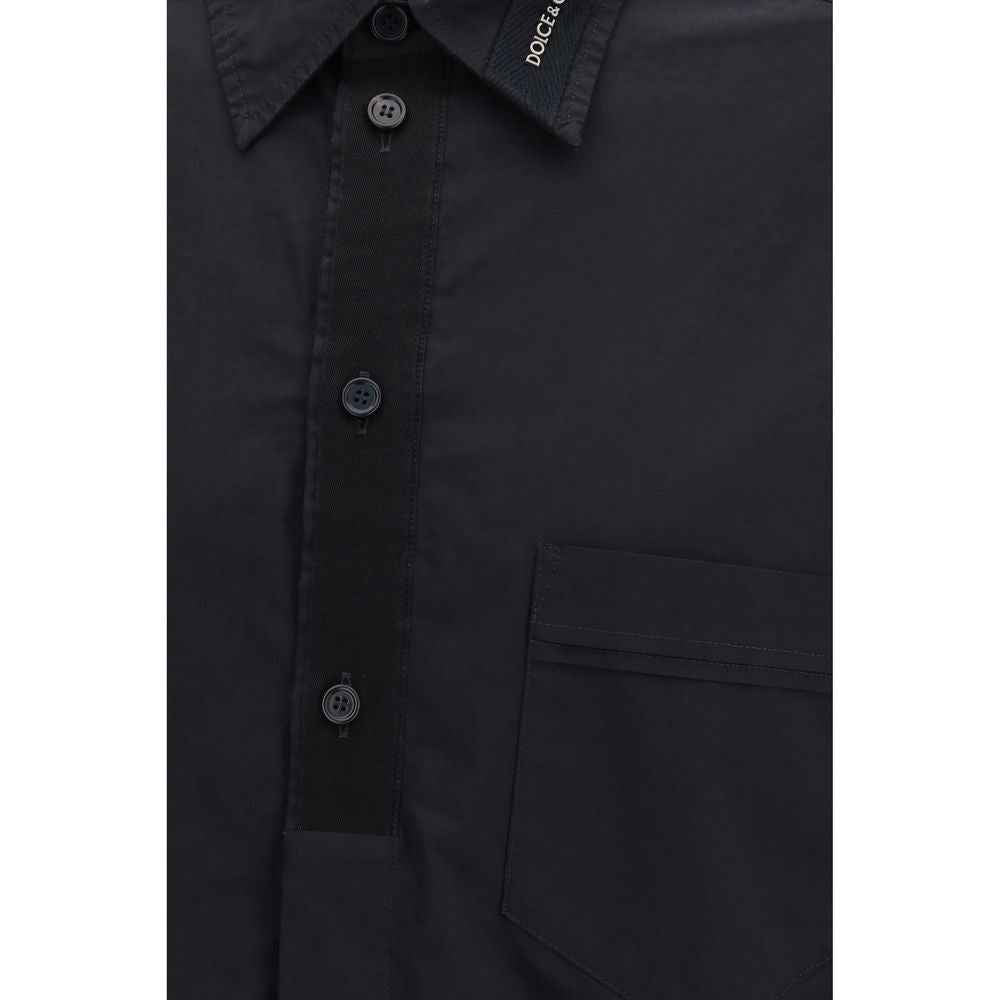 Dolce & Gabbana Black Cotton Dress Shirt