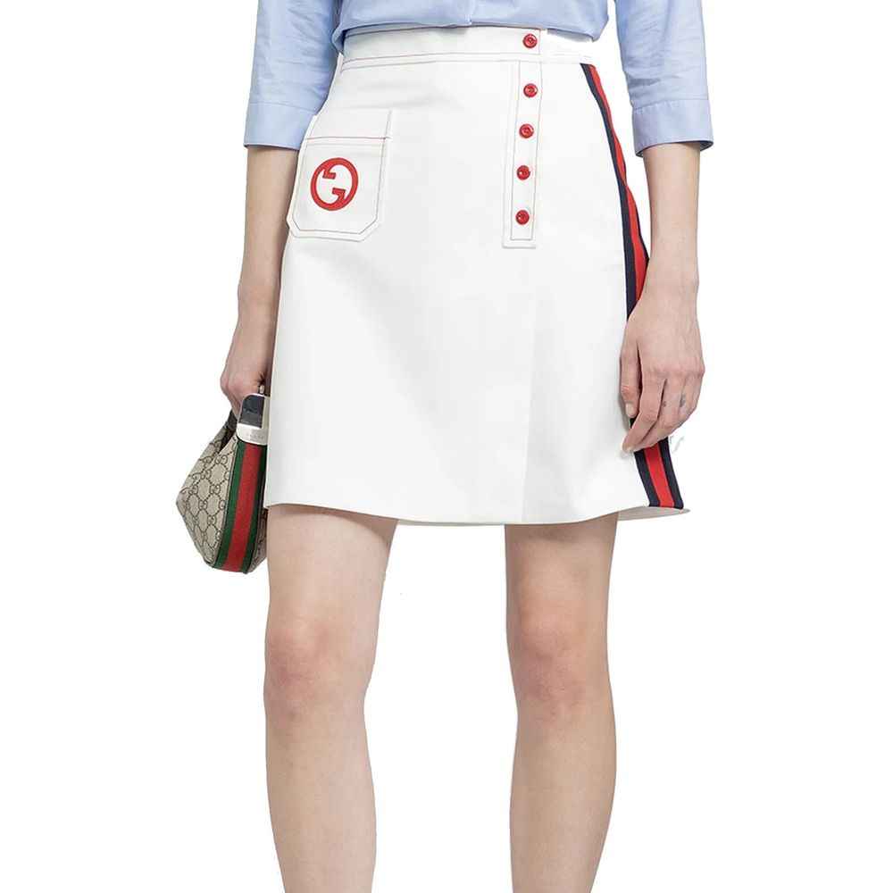 Gucci White Polyester Skirt