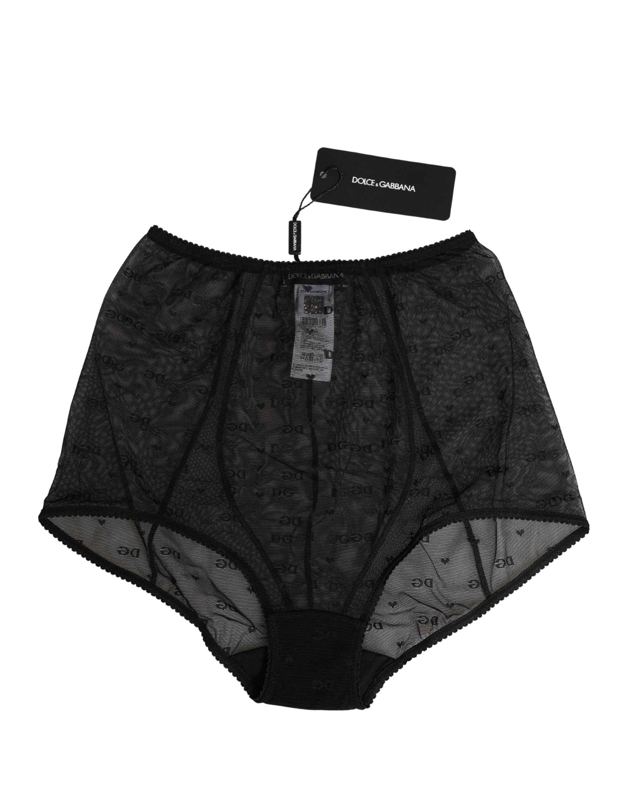 Dolce & Gabbana Black Nylon Stretch Slip Girdle Panty Underwear