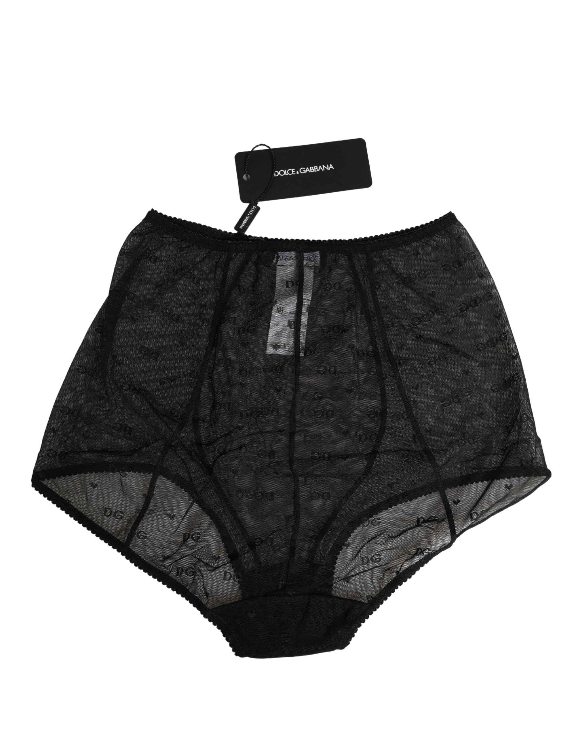 Dolce & Gabbana Black Nylon Stretch Slip Girdle Panty Underwear