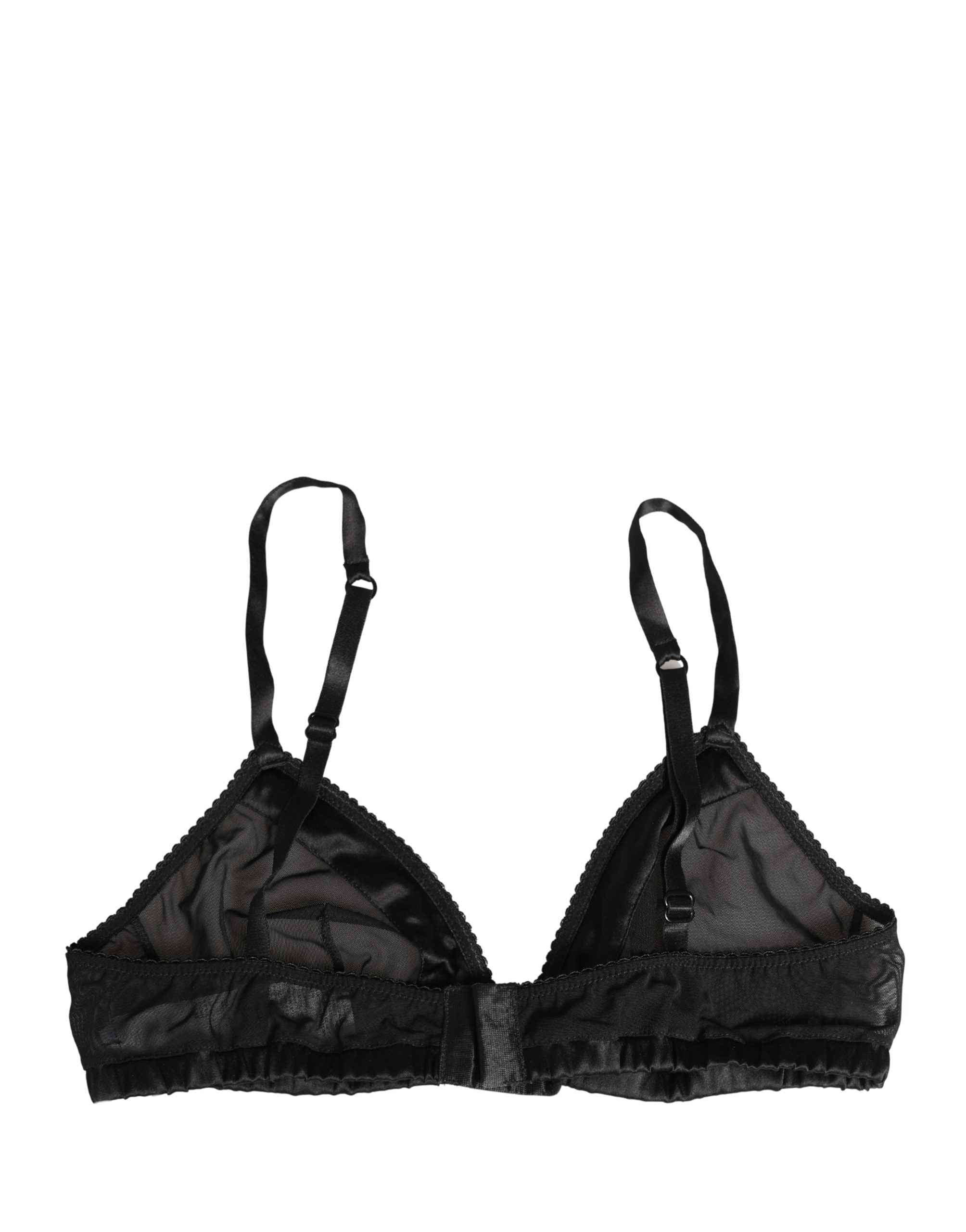 Dolce & Gabbana Black Nylon Stretch Soft Cup Brassiere Underwear