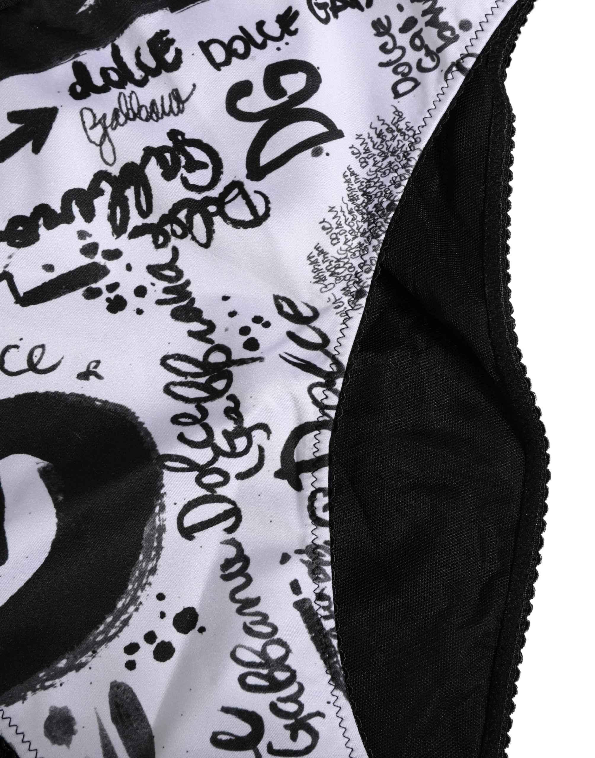 Dolce & Gabbana Black White Graphic Logo High Brief Underwear
