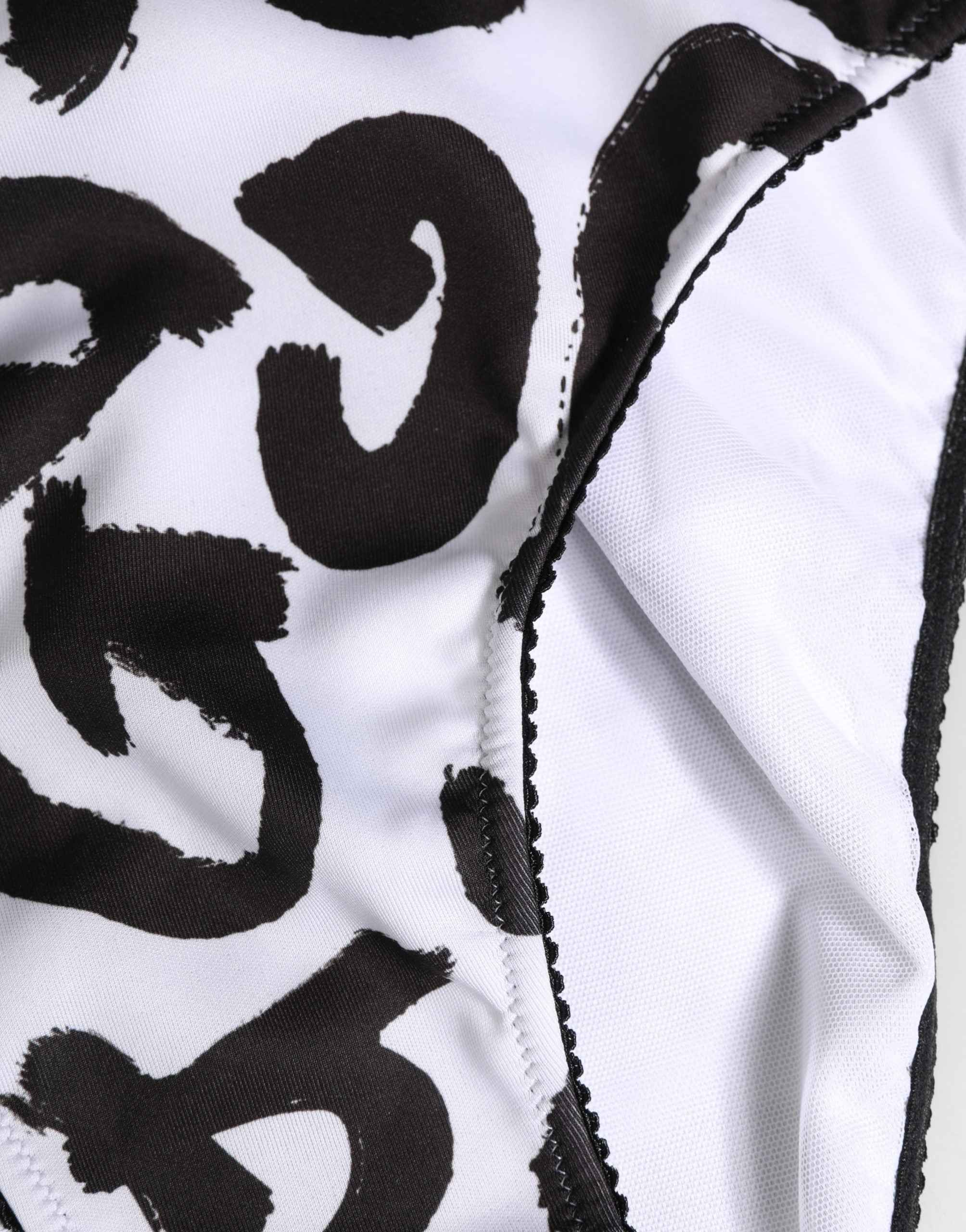 Dolce & Gabbana Black White Graphic Logo High Brief Underwear