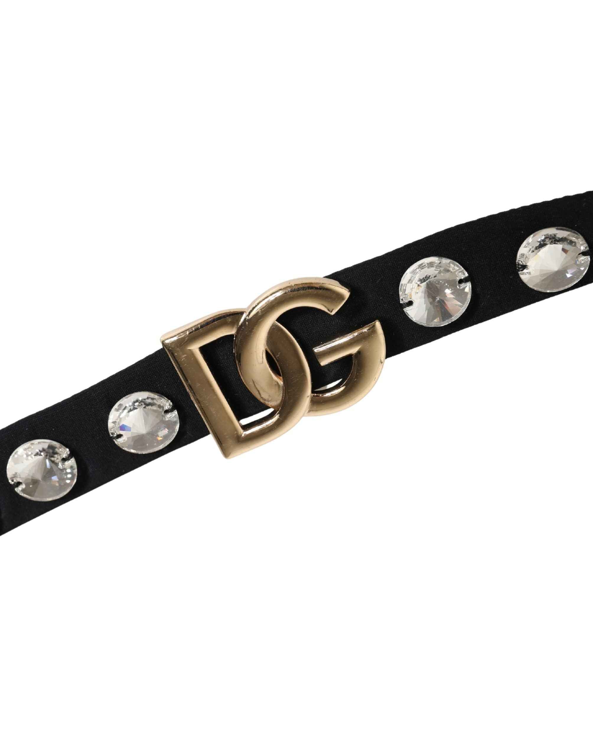 Dolce & Gabbana Black Crystal Embellished Bikini Bottom Swimwear