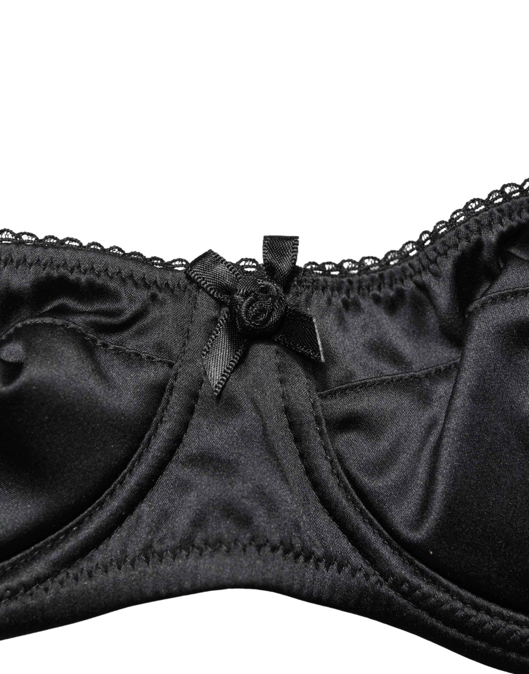 Dolce & Gabbana Black Semi-Pad Underwire Balconette Bra Underwear