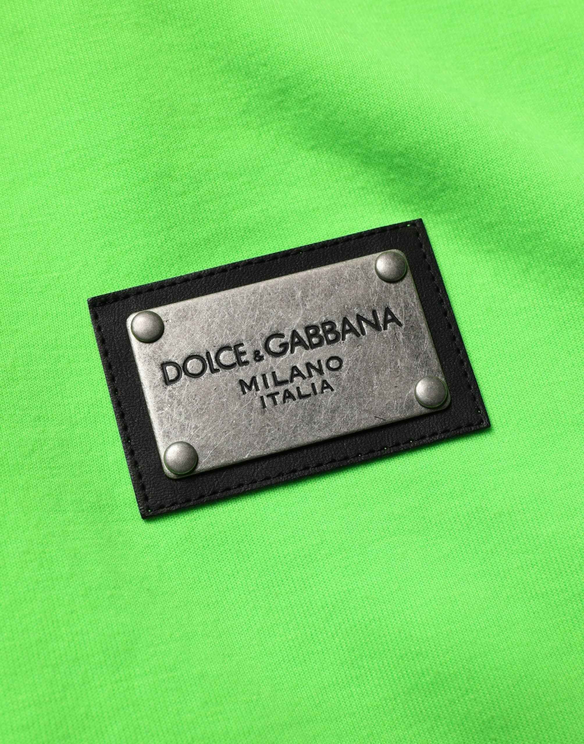 Dolce & Gabbana Green FullZip Fleece HoodedSweatshirt Sweater