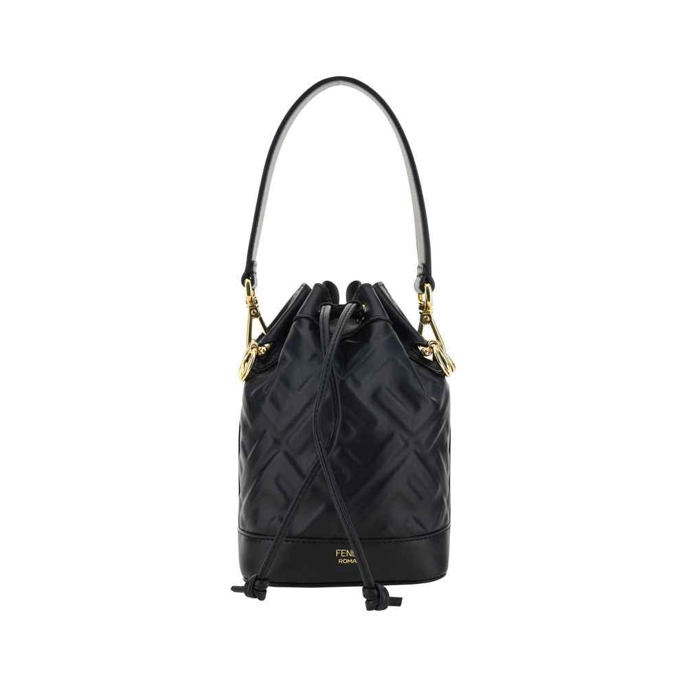 Fendi Black Calf Leather Bos Taurus Backet Bag