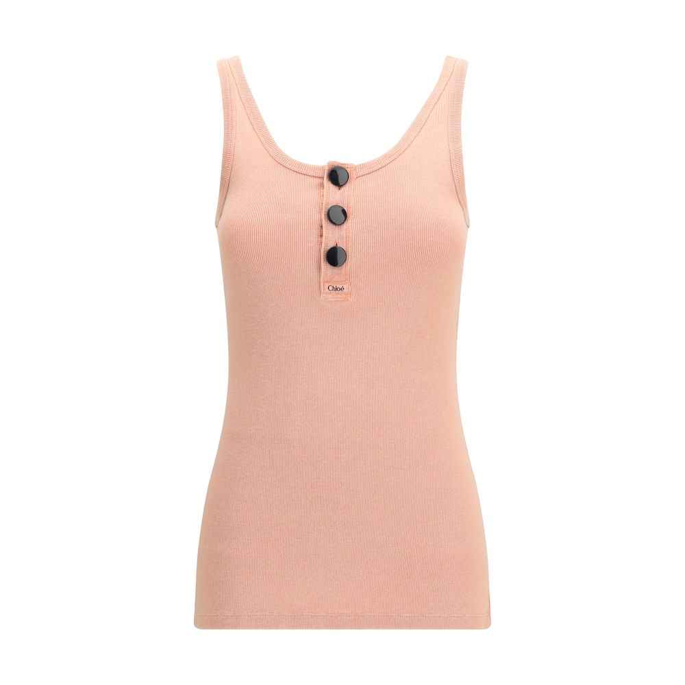 Chloé Multicolor Cotton Sleeveles T-Shirt