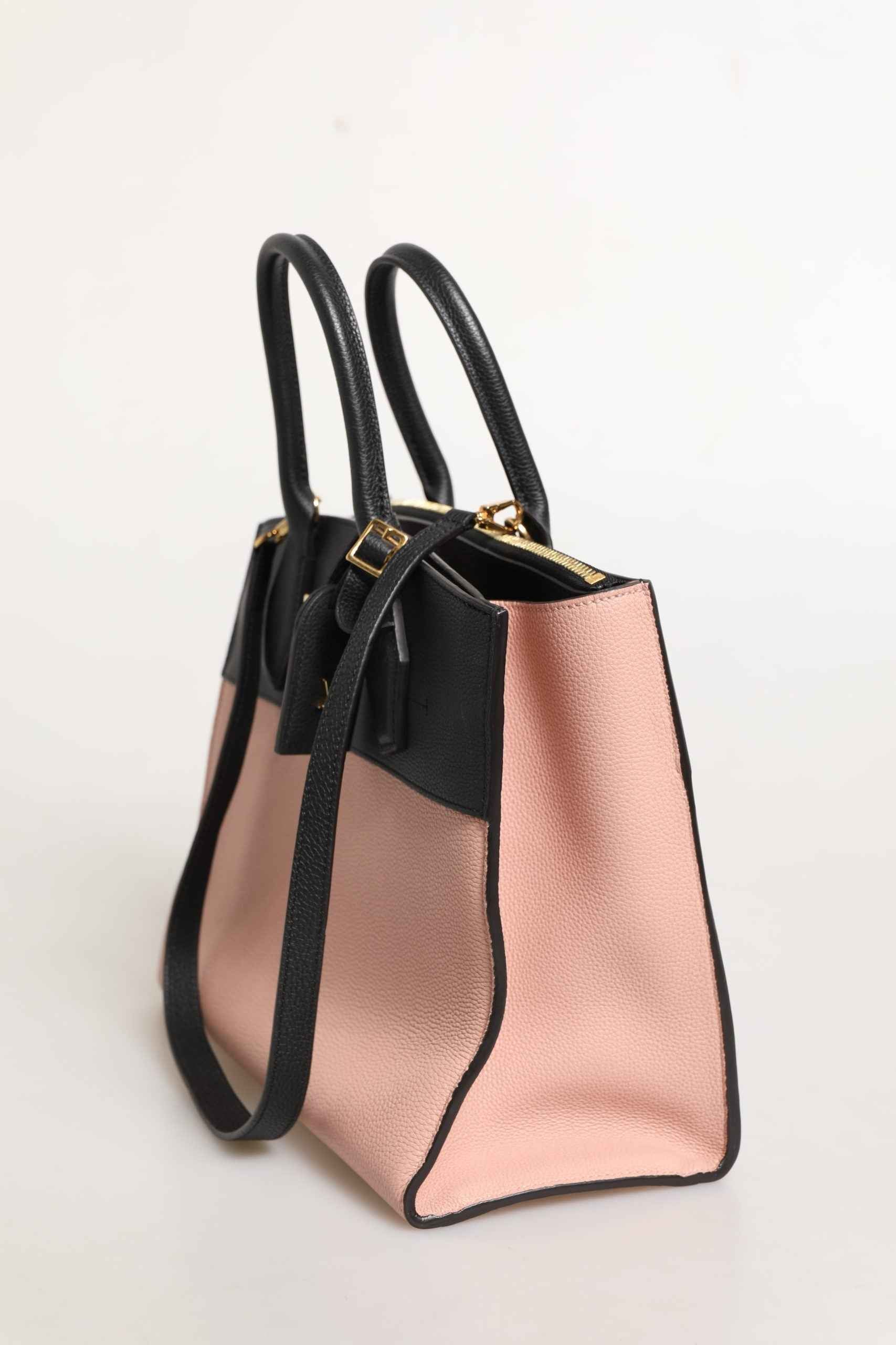 Louis Vuitton Pink and Black Leather City Steamer Leather Handbag