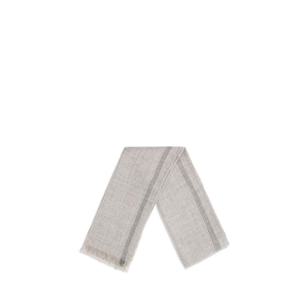 Brunello Cucinelli Gray Linen Scarf