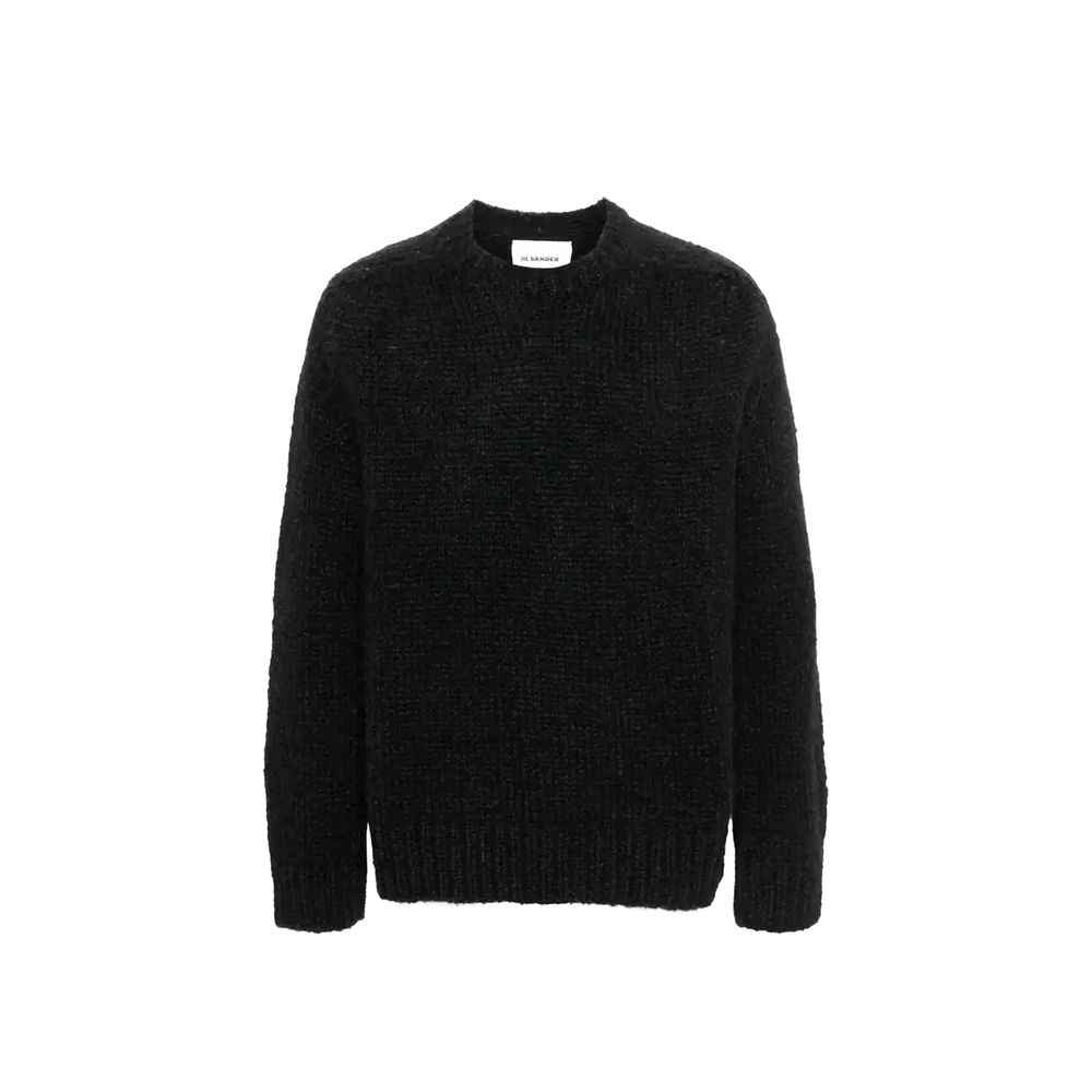Jil Sander Black Alpaca Leather Sweater