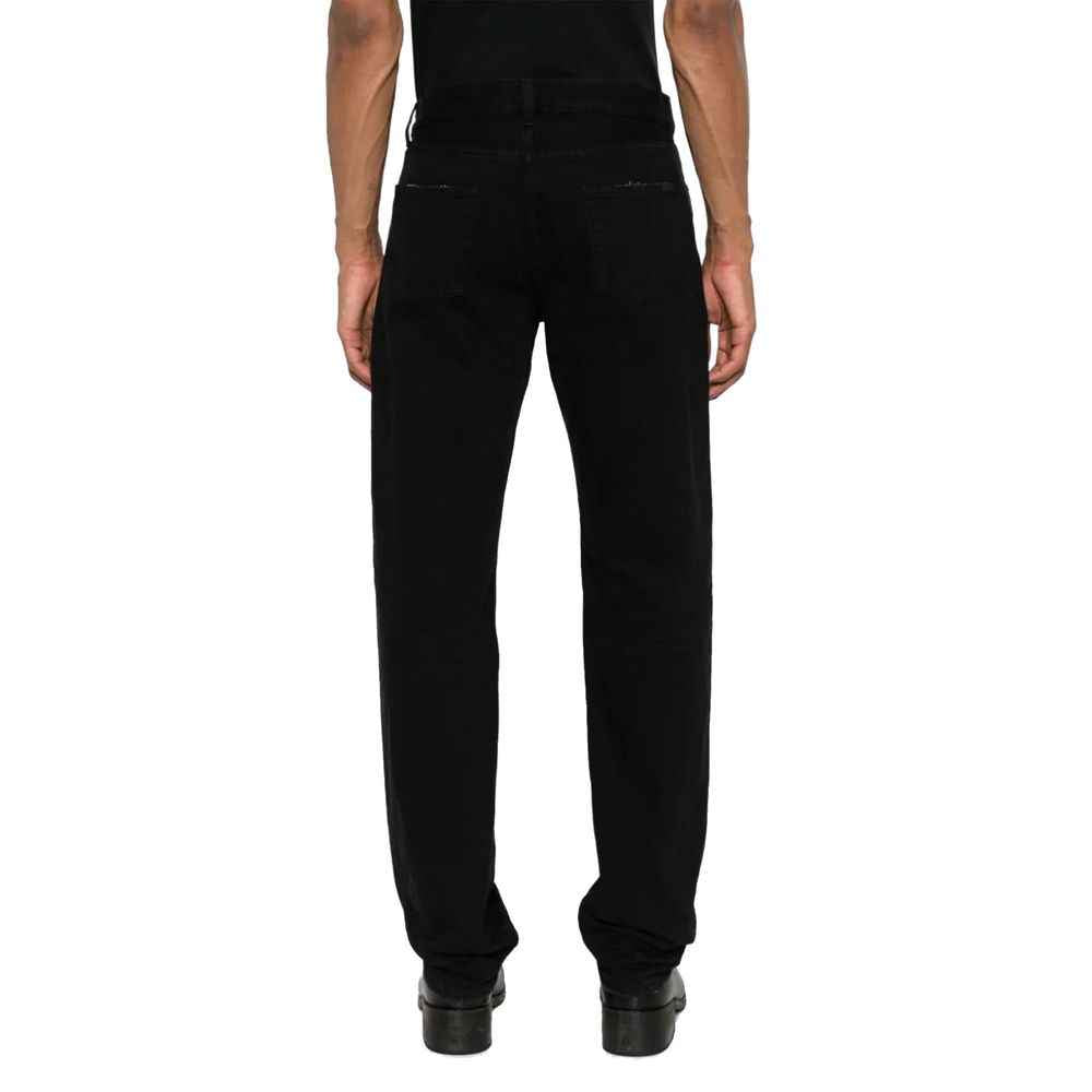 Saint Laurent Black Cotton Straight-Leg Jeans