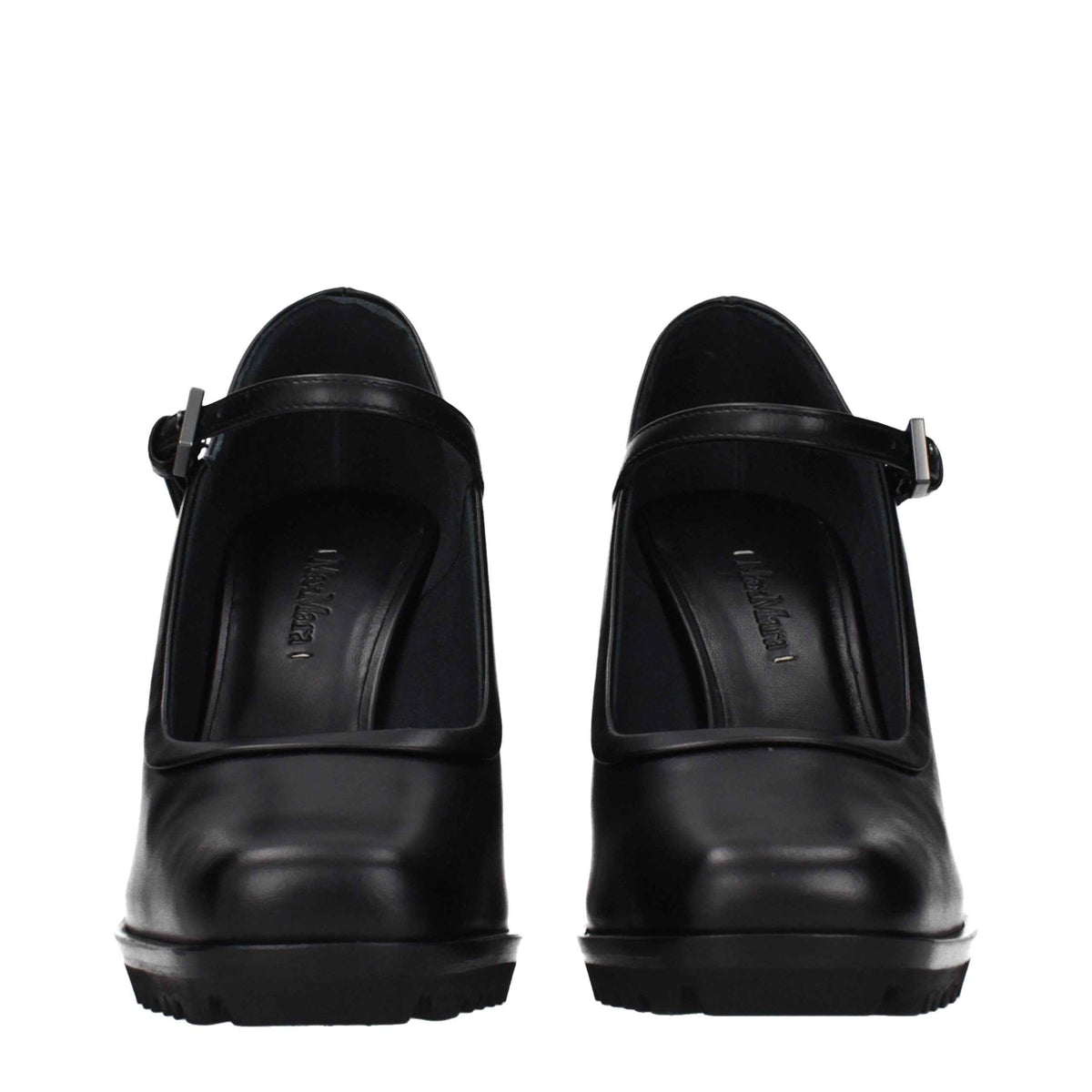Max Mara Black Leather High Heel Pumps