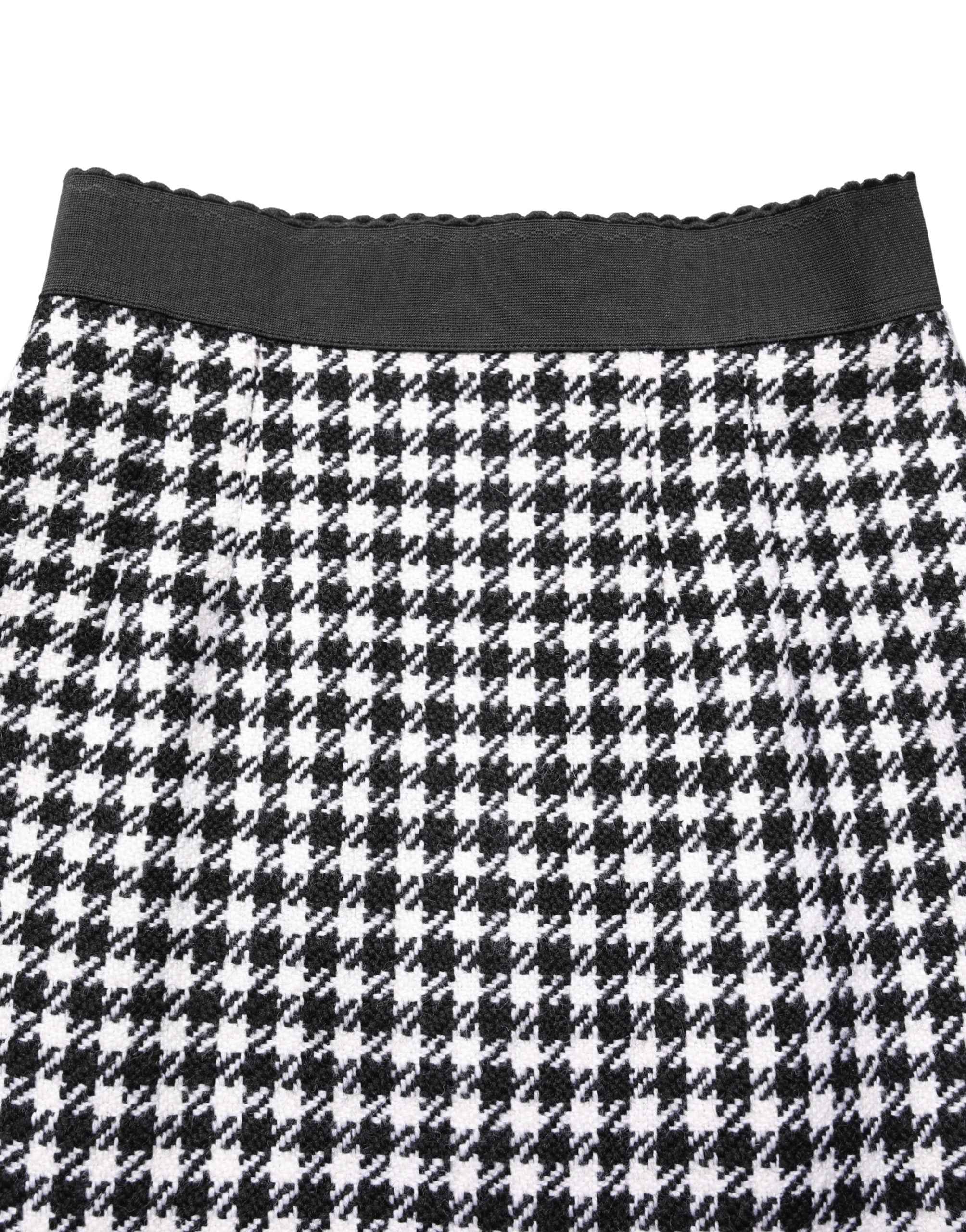Dolce & Gabbana Black White Houndstooth HighWaist Mini Skirt