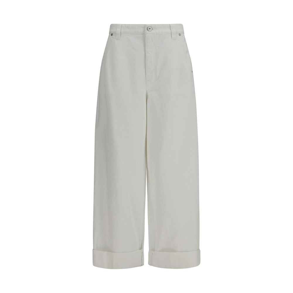 Brunello Cucinelli White Cotton Casual Pants