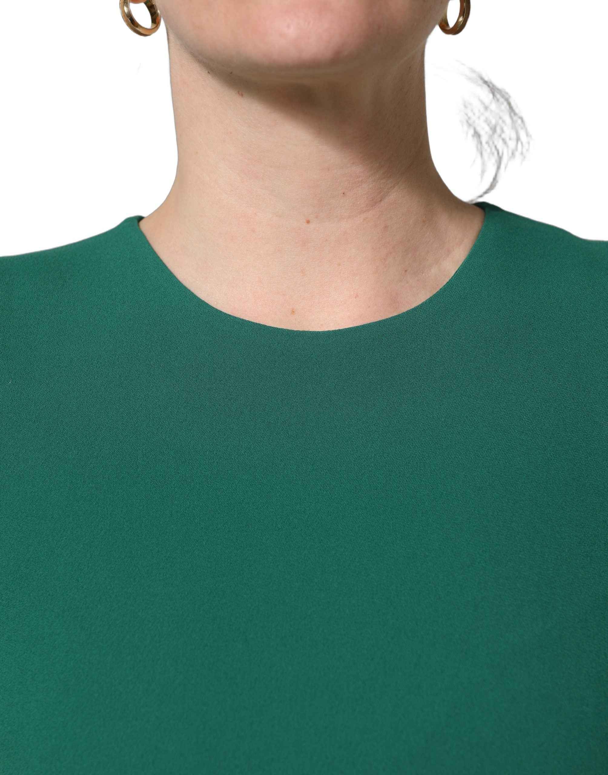 Dolce & Gabbana Green Viscose Long Sleeves A-line Mini Dress